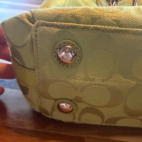 Coach Lime Green Signature Shoulder Bag - Picture 10 of 16